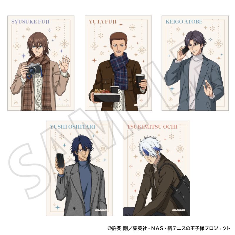 『新テニスの王子様』ブロマイドセットＢ（不二周助、不二裕太、跡部景吾、忍足侑士、越知月光）／冬のおでかけ