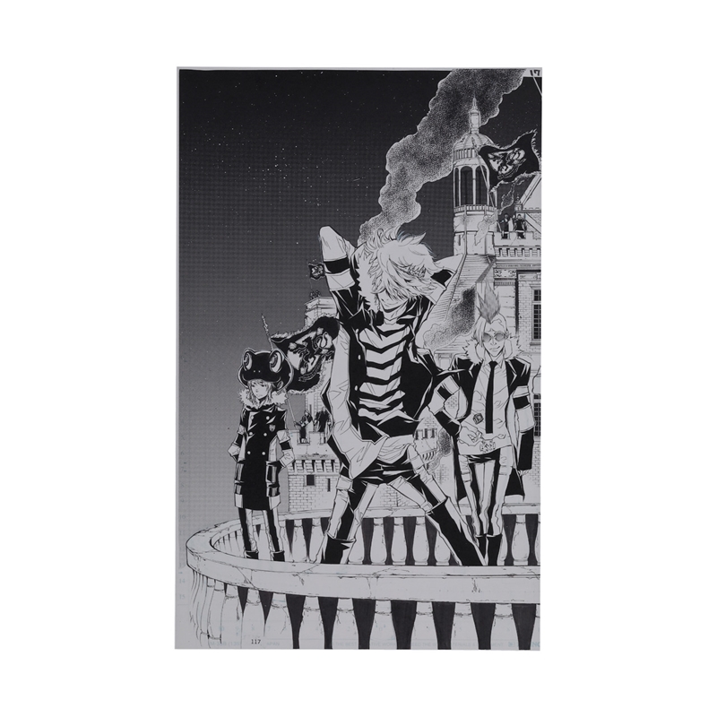 『家庭教師ヒットマンＲＥＢＯＲＮ！』複製原稿４枚セット　ヴァリアー　＜天野明展　東京凱旋＞　ＢＥ４