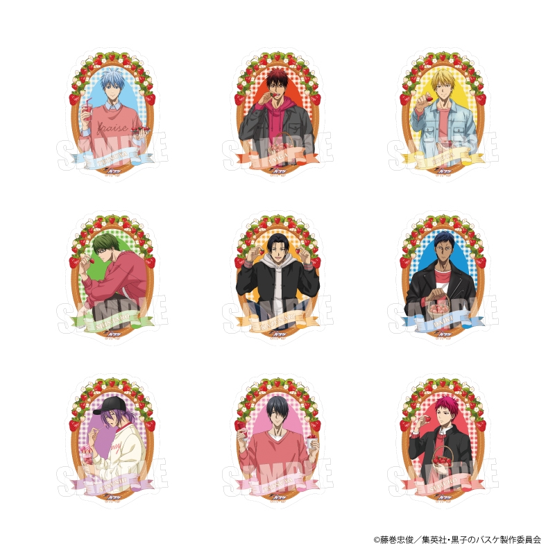 黒子のバスケ　トレーディングマットステッカー　Ｓｔｒａｗｂｅｒｒｙ　Ｖｅｒ．【セット】