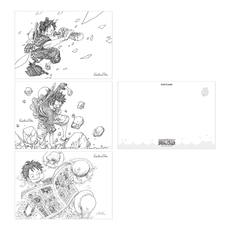 『ＯＮＥ　ＰＩＥＣＥ』ポストカード３枚セット　えんぴつブラック　（ＯＮＥ　ＰＩＥＣＥ　ｍａｇａｚｉｎｅ　ｖｏｌ．１０・１４・１７）　ＢＤ４−ＪＦ