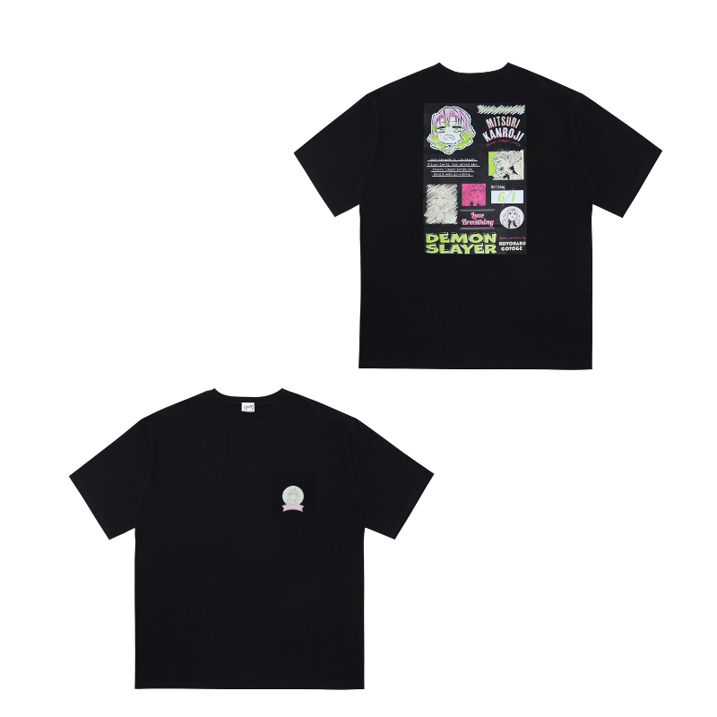 『鬼滅の刃』ポケット付きビッグシルエットTシャツ “HEROES” 甘露寺蜜璃 BE2