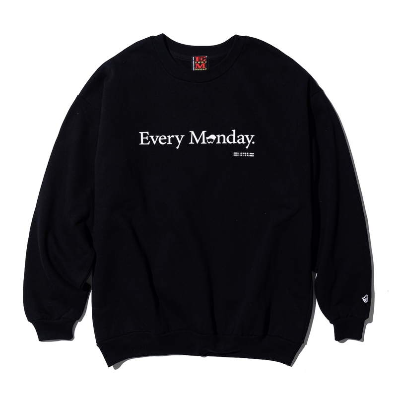 『Every Monday』_LOGOクルー第二版_BLACK Mサイズ